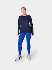 Sweaty Betty Blue Grey Athlete Seamless Workout Long Sleeve Top - Image 3 of 7