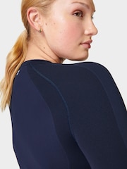 Sweaty Betty Blue Grey Athlete Seamless Workout Long Sleeve Top - Image 4 of 7