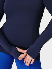 Sweaty Betty Blue Grey Athlete Seamless Workout Long Sleeve Top - Image 5 of 7