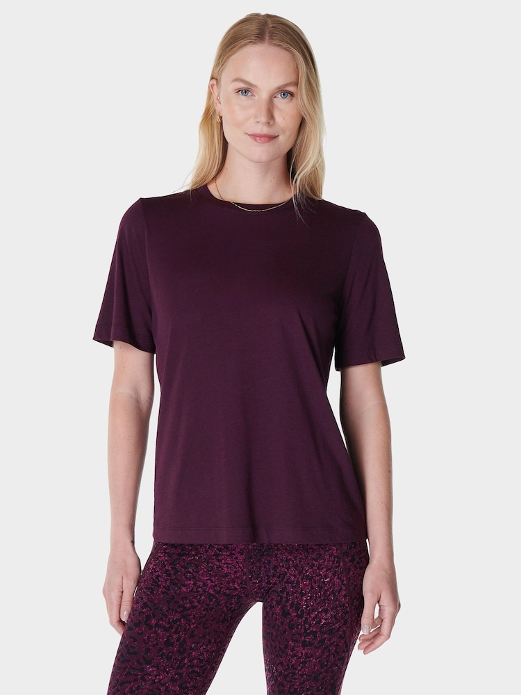 Sweaty Betty Purple Essential Crew Neck T-Shirt - Image 1 of 7