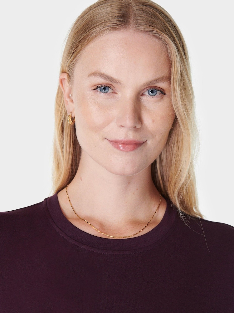 Sweaty Betty Purple Essential Crew Neck T-Shirt - Image 4 of 7