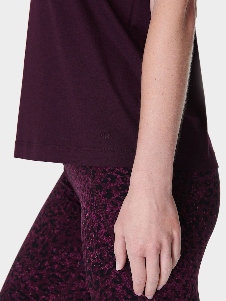 Sweaty Betty Purple Essential Crew Neck T-Shirt - Image 5 of 7