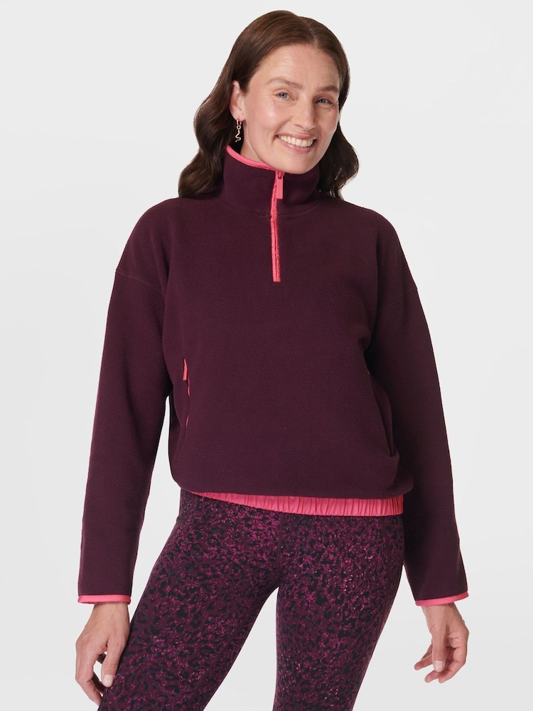 Sweaty Betty Purple Mallow Half Zip Pullover Sweat Top - Image 1 of 8