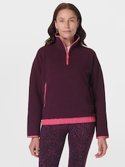 Sweaty Betty Purple Mallow Half Zip Pullover Sweat Top - Image 3 of 8