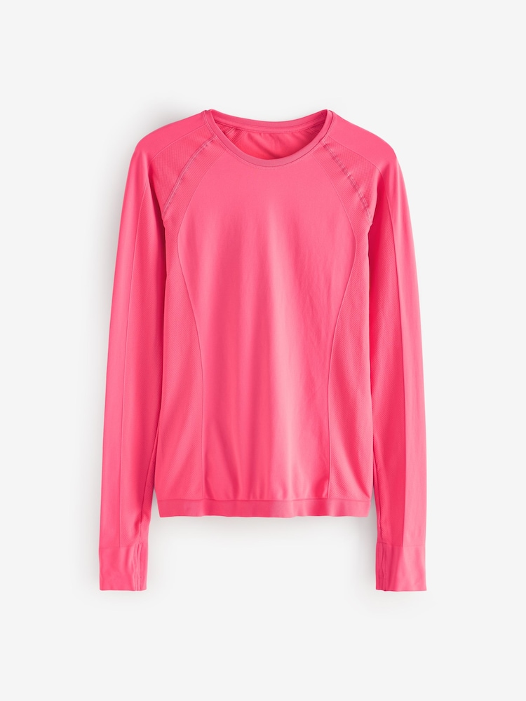 Sweaty Betty Pink Athlete Seamless Workout Long Sleeve Top - Image 1 of 1 Sweaty Betty Pink Athlete Seamless Workout Long Sleeve Top - Image 1 of 1