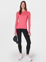 Sweaty Betty Pink Athlete Seamless Workout Long Sleeve Top - Image 4 of 7