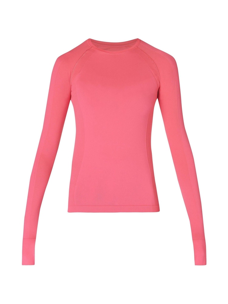 Sweaty Betty Pink Athlete Seamless Workout Long Sleeve Top - Image 7 of 7