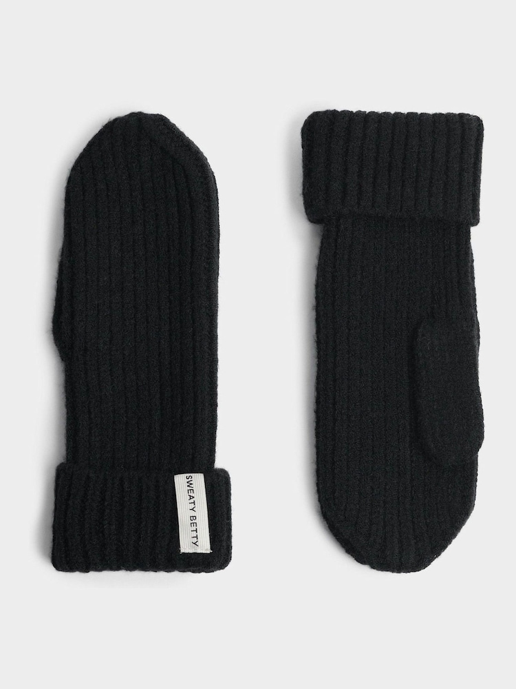 Negro - Guantes tipo mitones de punto Snowfall de Sweaty Betty - Imagen 1 de 2