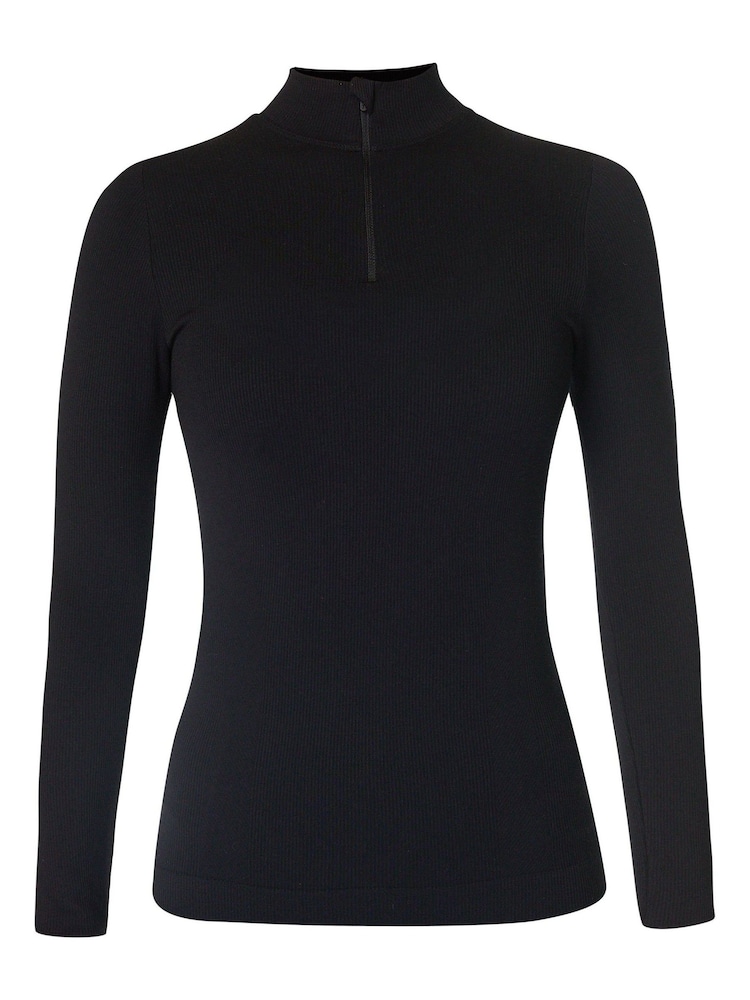 Sweaty Betty Black Mindful Flex Half Zip Long Sleeve Top - Image 6 of 6