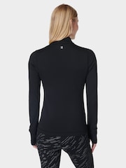Sweaty Betty Black Green Therma Boost Running Half Zip Sweatshirt - Image 2 of 8
