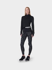 Sweaty Betty Black Green Therma Boost Running Half Zip Sweatshirt - Image 3 of 8