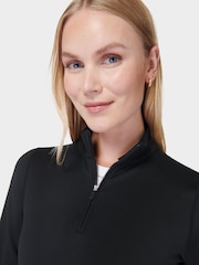 Sweaty Betty Black Green Therma Boost Running Half Zip Sweatshirt - Image 5 of 8