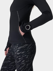 Sweaty Betty Black Green Therma Boost Running Half Zip Sweatshirt - Image 7 of 8