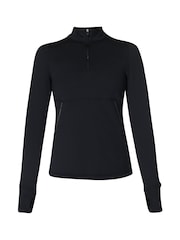 Sweaty Betty Black Green Therma Boost Running Half Zip Sweatshirt - Image 8 of 8