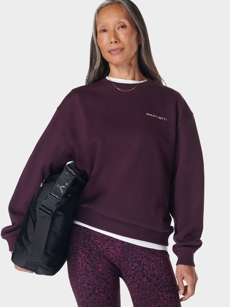Sweaty Betty Purple Revive Crew Neck Sweatshirt - Image 1 of 6 Sweaty Betty Purple Revive Crew Neck Sweatshirt - Image 1 of 6