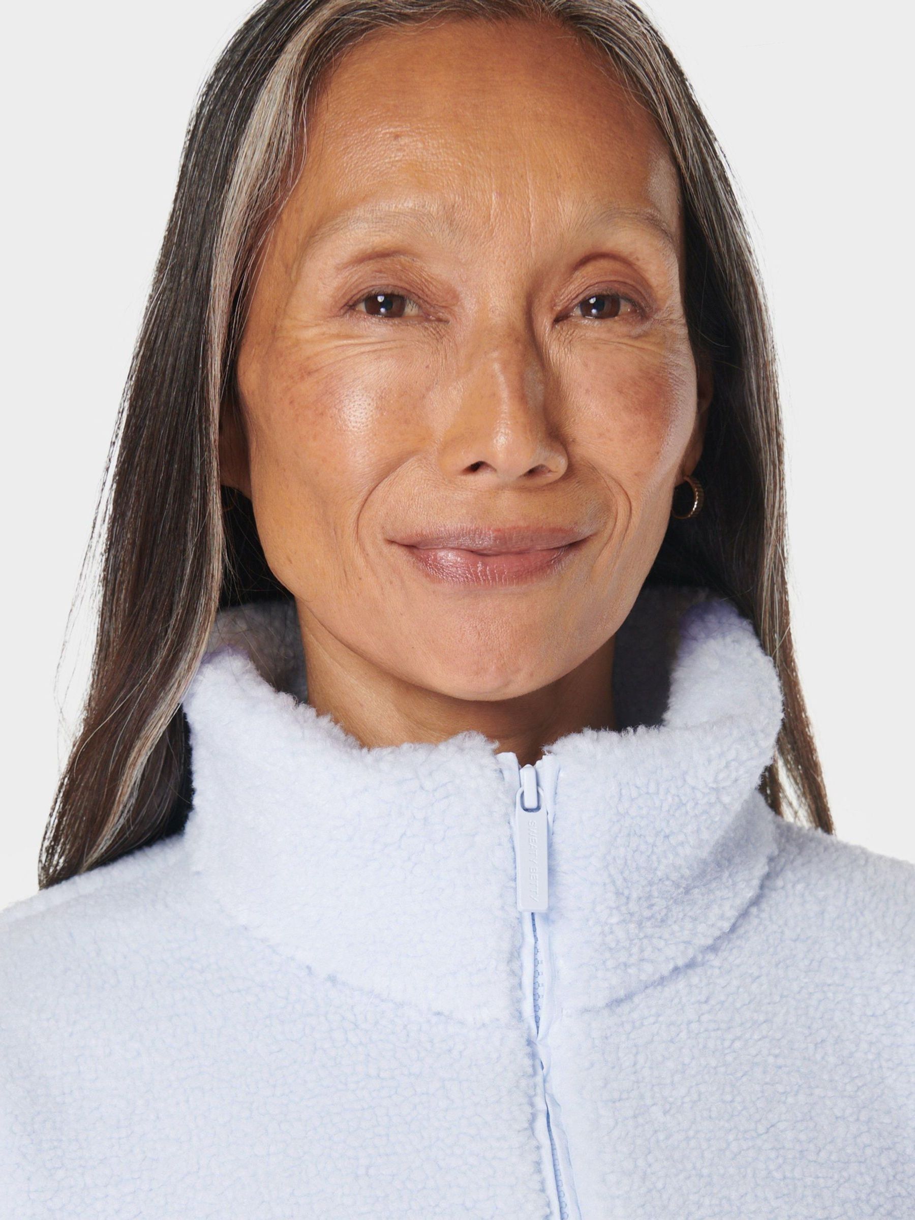 Buy Sweaty Betty Blue Plush Textured Half Zip Fleece from Next Oman