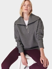 Sweaty Betty Dark Grey Radiant Half Zip Sweatshirt - Image 1 of 8