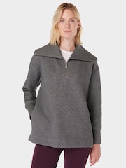 Sweaty Betty Dark Grey Radiant Half Zip Sweatshirt - Image 3 of 8