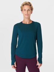 Sweaty Betty Green Breathe Easy Long Sleeve Top - Image 3 of 6