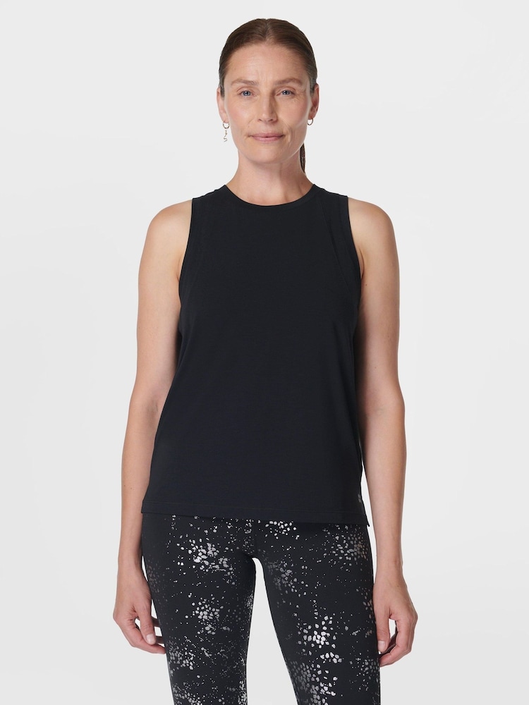 Sweaty Betty Black Soft Flow Studio Tank - Image 1 of 8