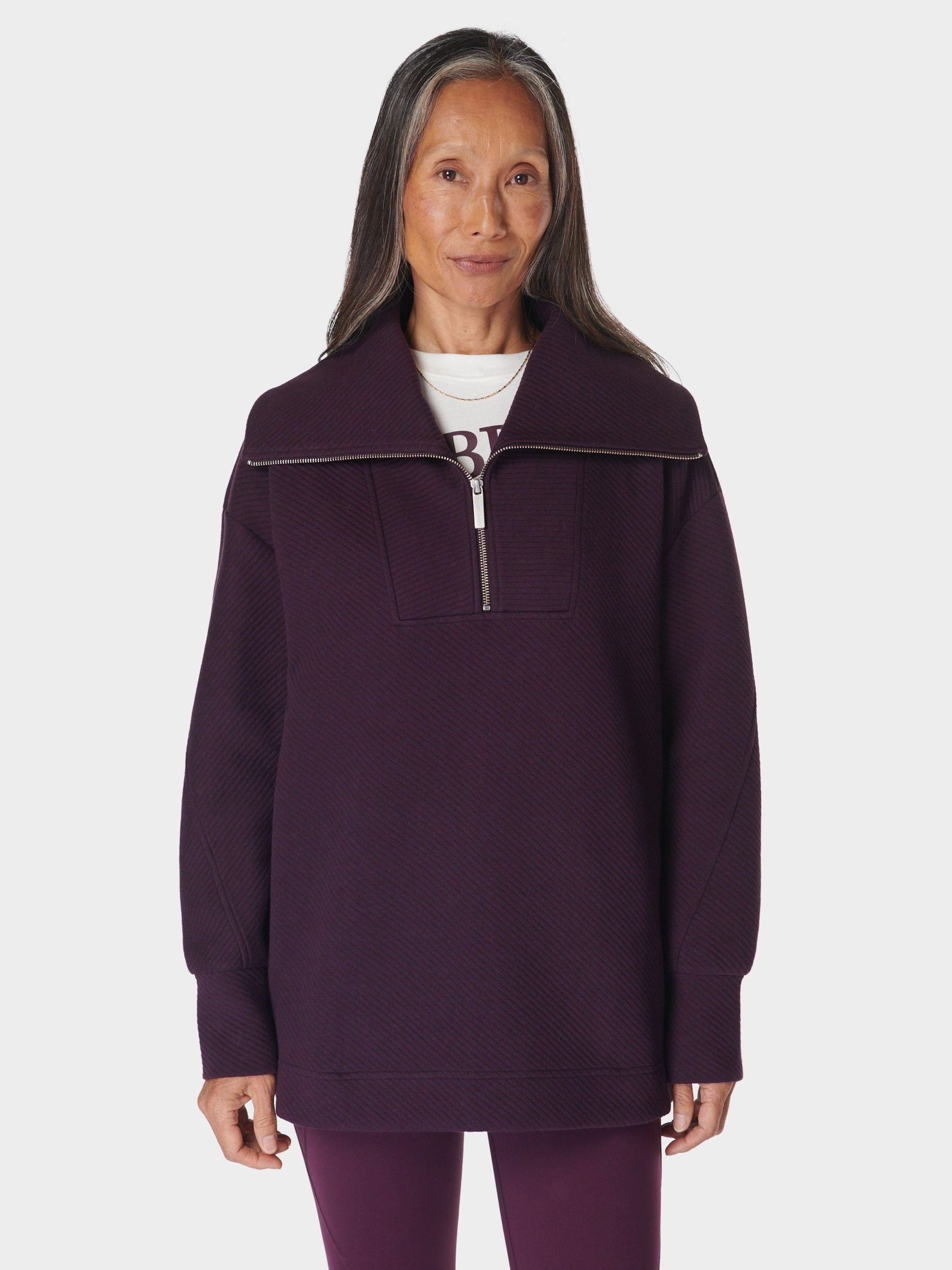 Buy Sweaty Betty Purple Radiant Half Zip Sweatshirt from