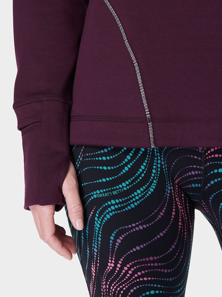 Sweaty Betty Purple Tempo Train Hoodie - Image 7 of 8