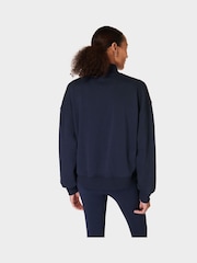 Sweaty Betty Blue Revive Crop Half Zip Sweat Top - Image 2 of 7