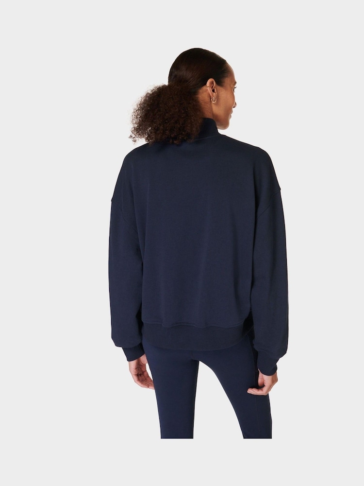 Sweaty Betty Blue Revive Crop Half Zip Sweat Top - Image 2 of 7