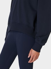 Sweaty Betty Blue Revive Crop Half Zip Sweat Top - Image 6 of 7