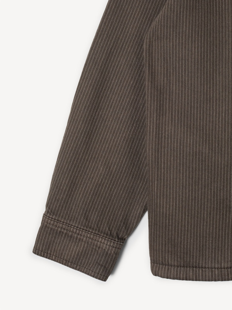 Stan Ray Grey Zip Through Striped Overshirt - Image 7 of 7 Stan Ray Grey Zip Through Striped Overshirt - Image 7 of 7