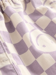 Purple Checkerboard 100% Cotton Pattern Pullon Trousers (3mths-7yrs) - Image 7 of 8