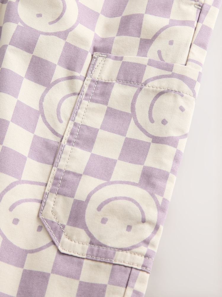 Purple Checkerboard 100% Cotton Pattern Pullon Trousers (3mths-7yrs) - Image 8 of 8