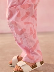 Pink 100% Cotton Pattern Pullon Trousers (3mths-7yrs) - Image 2 of 8