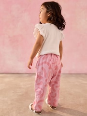 Pink 100% Cotton Pattern Pullon Trousers (3mths-7yrs) - Image 4 of 8