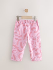 Pink 100% Cotton Pattern Pullon Trousers (3mths-7yrs) - Image 6 of 8