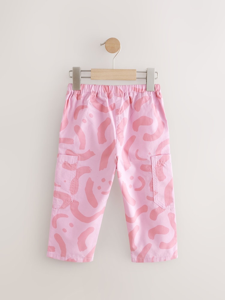Pink 100% Cotton Pattern Pullon Trousers (3mths-7yrs) - Image 6 of 8