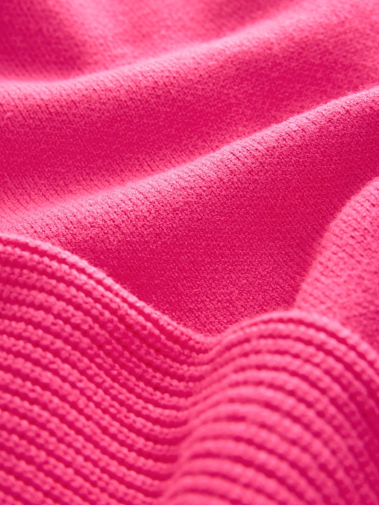 Pink Knitted Bomber Jacket Cardigan - Image 9 of 9