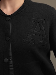 črna - Knitted Bomber jakna; suknjič pletena jopa - Slika 4 iz 8