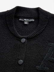 črna - Knitted Bomber jakna; suknjič pletena jopa - Slika 6 iz 8