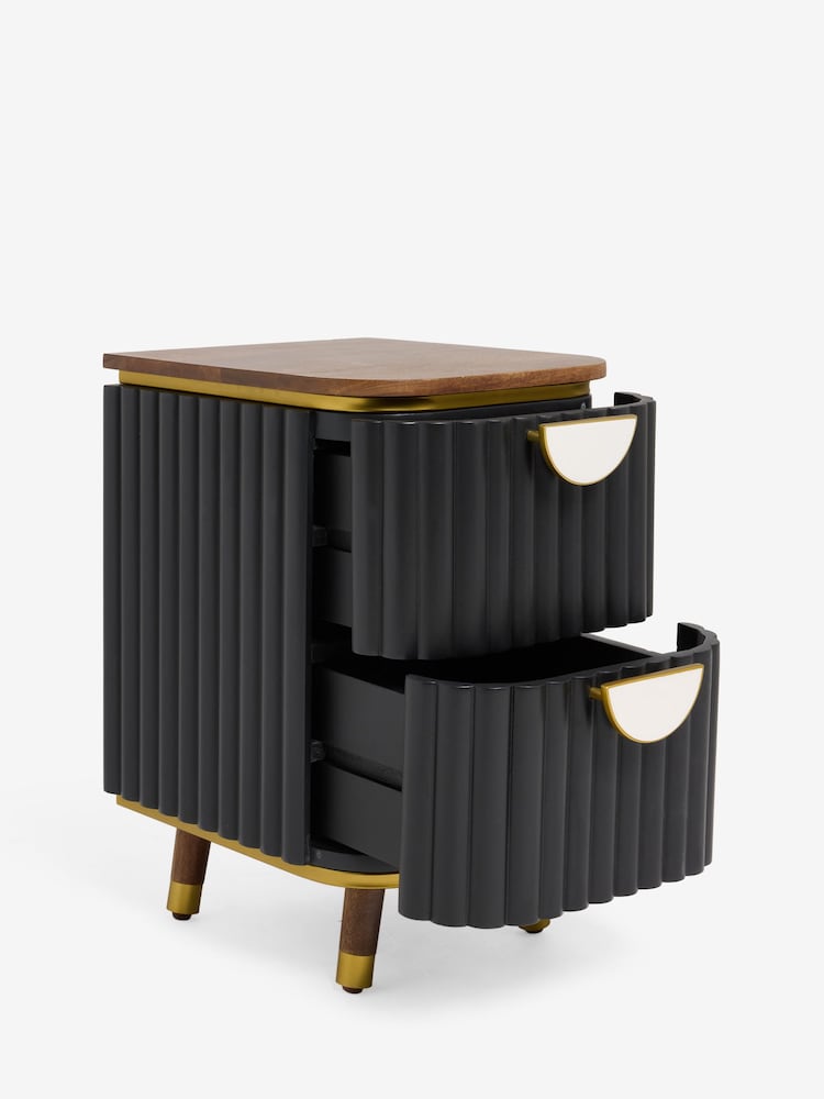 Clarke & Clarke Black Calisto Bedside Table - Image 2 of 3