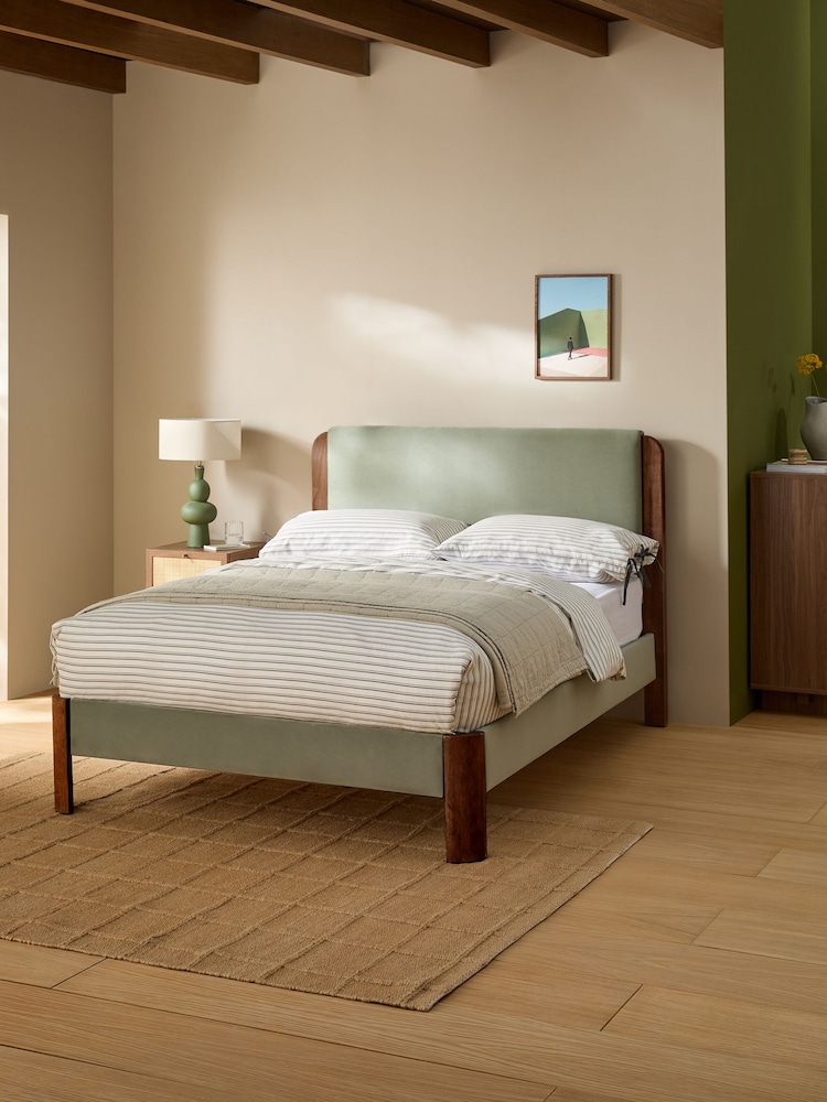 MADE.COM Velvet Fern Green Evander Bed Bed - Image 1 of 5 MADE.COM Velvet Fern Green Evander Bed Bed - Image 1 of 5