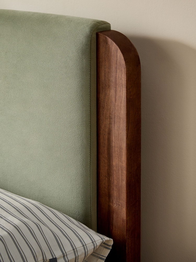 MADE.COM Velvet Fern Green Evander Bed Bed - Image 2 of 5 MADE.COM Velvet Fern Green Evander Bed Bed - Image 2 of 5