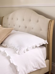 Laura Ashley Natural Button Back Sarsden Wooden And Upholstered Bed Frame - Image 3 of 5