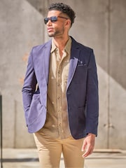 FatFace Chilworth Navy 100% Cotton Blazer - Image 1 of 10