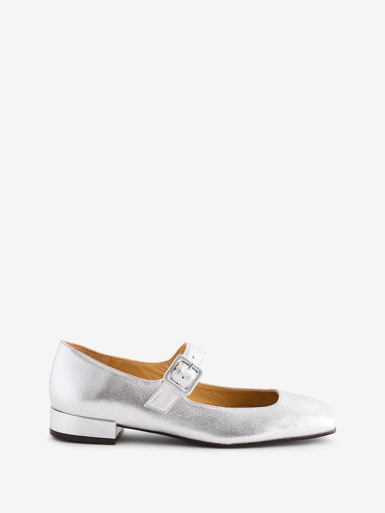 Penelope Chilvers Silver Low Mary Jane Leather Shoes - Image 1 of 1