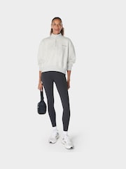 Sweaty Betty Grey Revive Crop Half Zip Sweat Top - Image 3 of 7