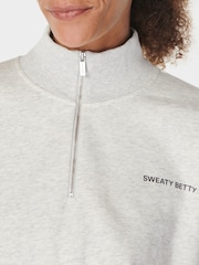 Sweaty Betty Grey Revive Crop Half Zip Sweat Top - Image 6 of 7