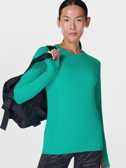 Sweaty Betty Green Athlete Seamless Workout Long Sleeve Top - Image 2 of 7