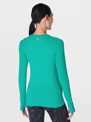Sweaty Betty Green Athlete Seamless Workout Long Sleeve Top - Image 4 of 7