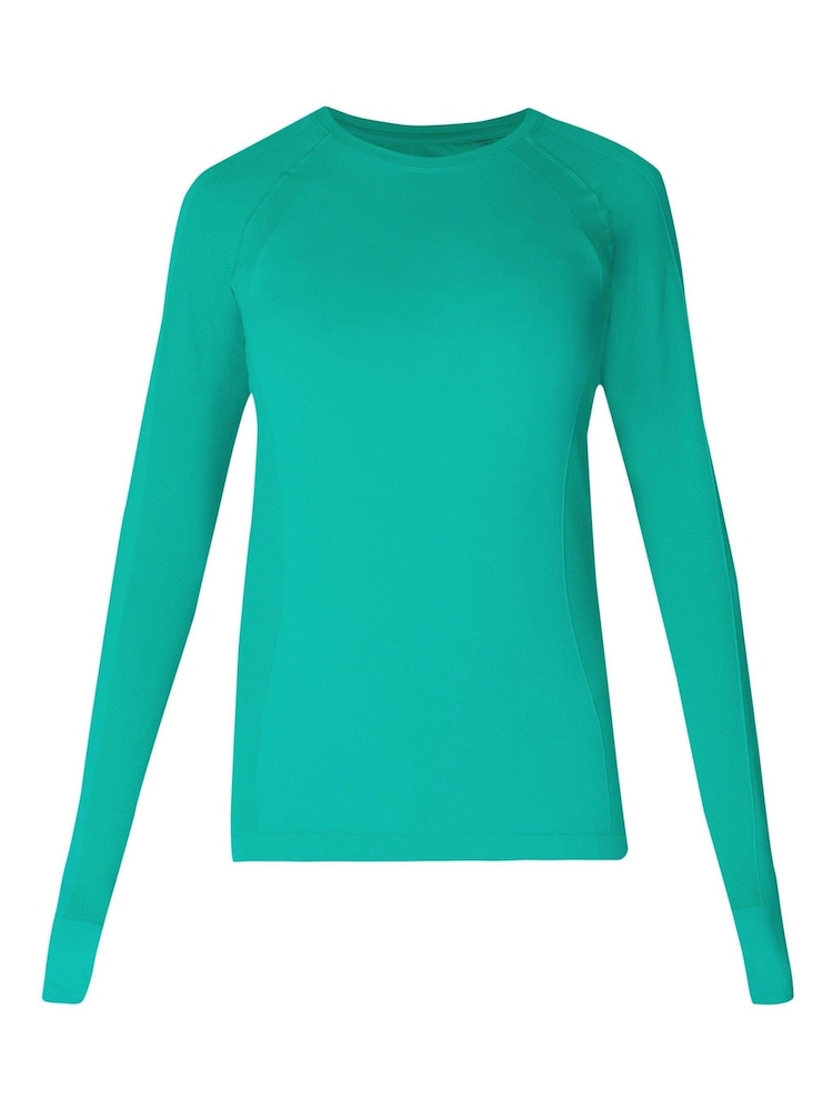 Sweaty Betty Green Athlete Seamless Workout Long Sleeve Top - Image 7 of 7